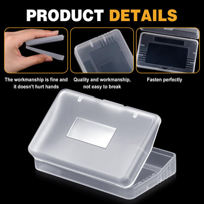 Reallnaive 50 Pcs Transparent Game Case Box for GBA DS 3DS DSI - Anti-Dust, Big Storage, 2.56 x 1.57 Inch, Perfect
