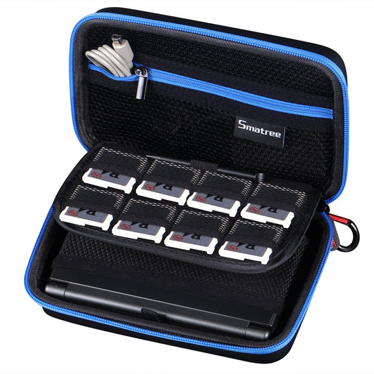 Smatree Hard Shell Carrying Case for Nintendo New 3DS XL/ New 2DS XL Travel Storage Case for New Nintendo 3DS/New 2DS Console & Charger - Black /Blue