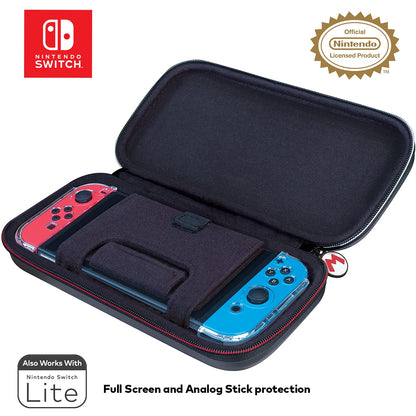 Game Traveler Nintendo Switch Case - Adjustable Stand, PU Leather, Gray, Model NNS46G, Includes 2 Game Cases for Switch, OLED, and Lite