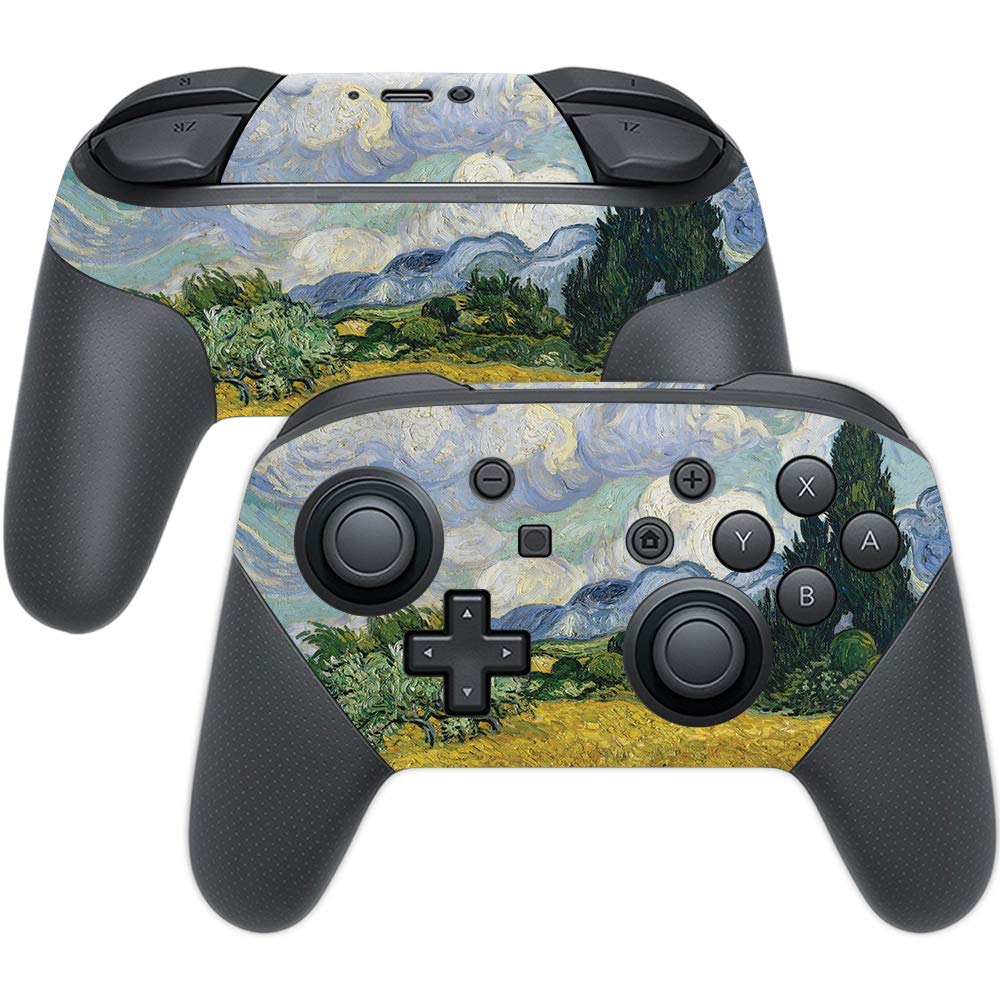 MightySkins Skin Compatible with Nintendo Switch Pro Controller - Wheatfield with Cypresses | Protective, Durable, and Unique Vi