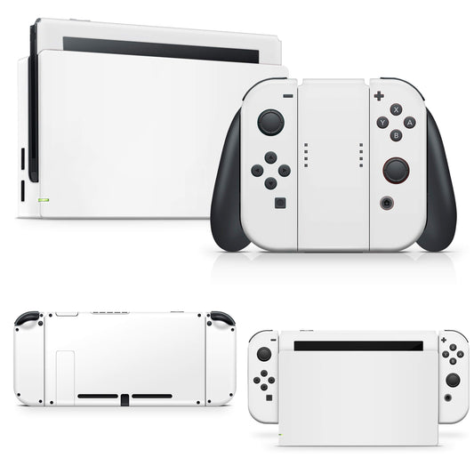 giZmoZ n gadgetZ White Vinyl Skin Decal for Nintendo Switch Console + 1 Controller - GNG-Switch-WHITE-SKINS