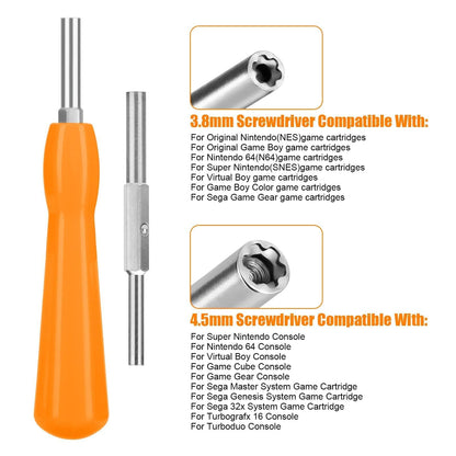 SUNJOYCO NES Cartridge Slot - 72 Pin Connector with 3.8mm & 4.5mm Screwdriver Bit for Nintendo NES 8 Bit System, Orange