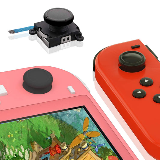 ECHZOVE Replacement Joy Stick for Switch Lite - 2 Pack, Black, Includes Repair Tool Kit