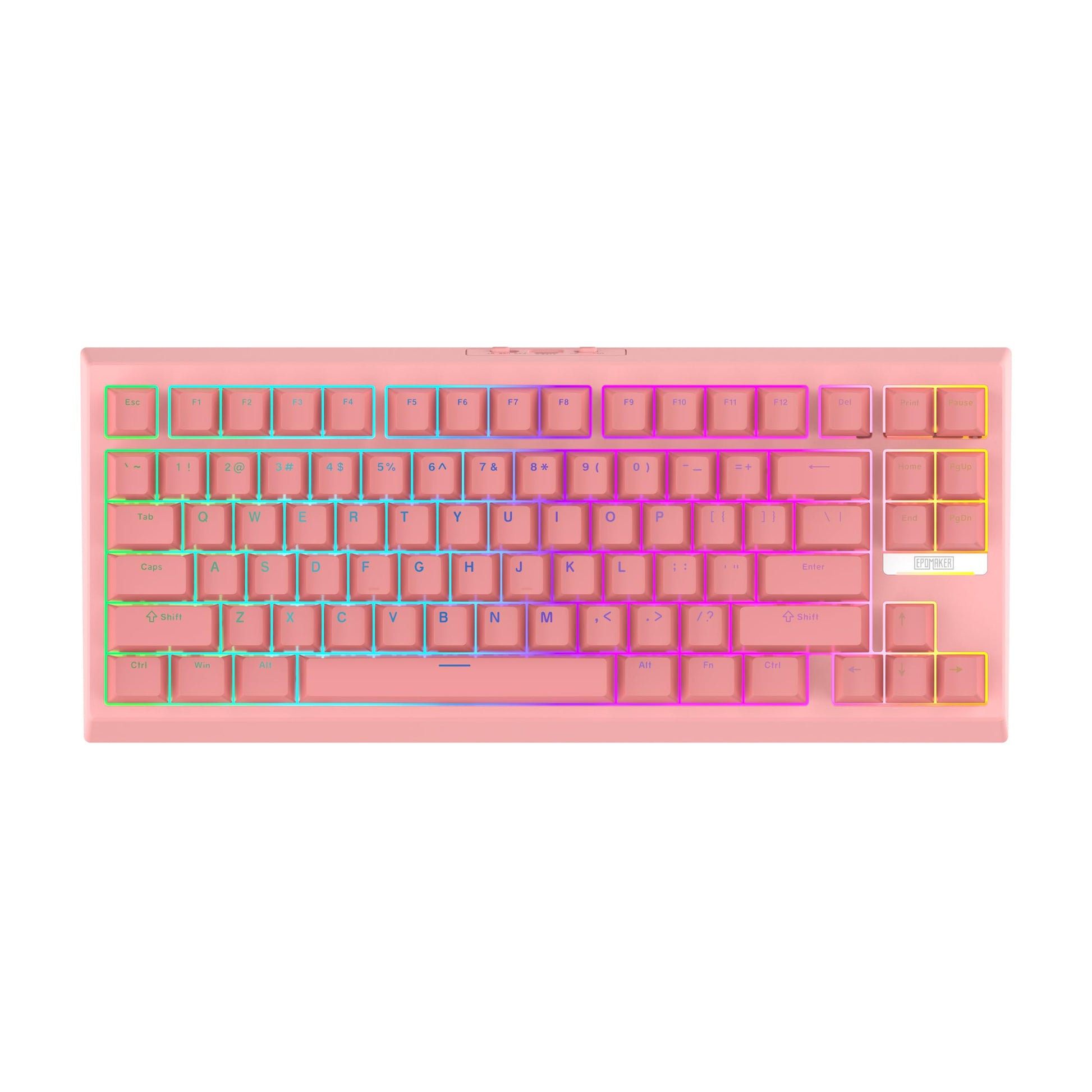 EPOMAKER G84 80% RGB Gaming Mechanical Keyboard  2.4GHz/ Type-C/BT Wireless Keyboard  QMK/VIA Programmable  Hot-Swappable  NKRO  with Shine Through PBT Keycaps for Gamers (Pink  Creamy Jade Switch)