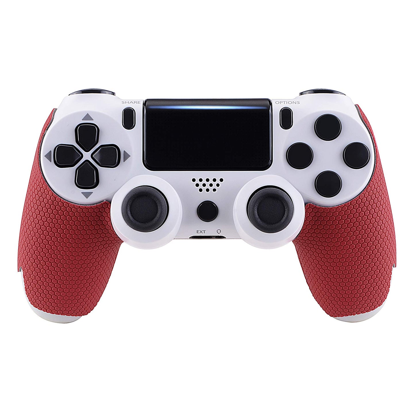 eXtremeRate Red Anti-Skid Sweat-Absorbent Controller Grips for PS4 - Improve Grip & Comfort