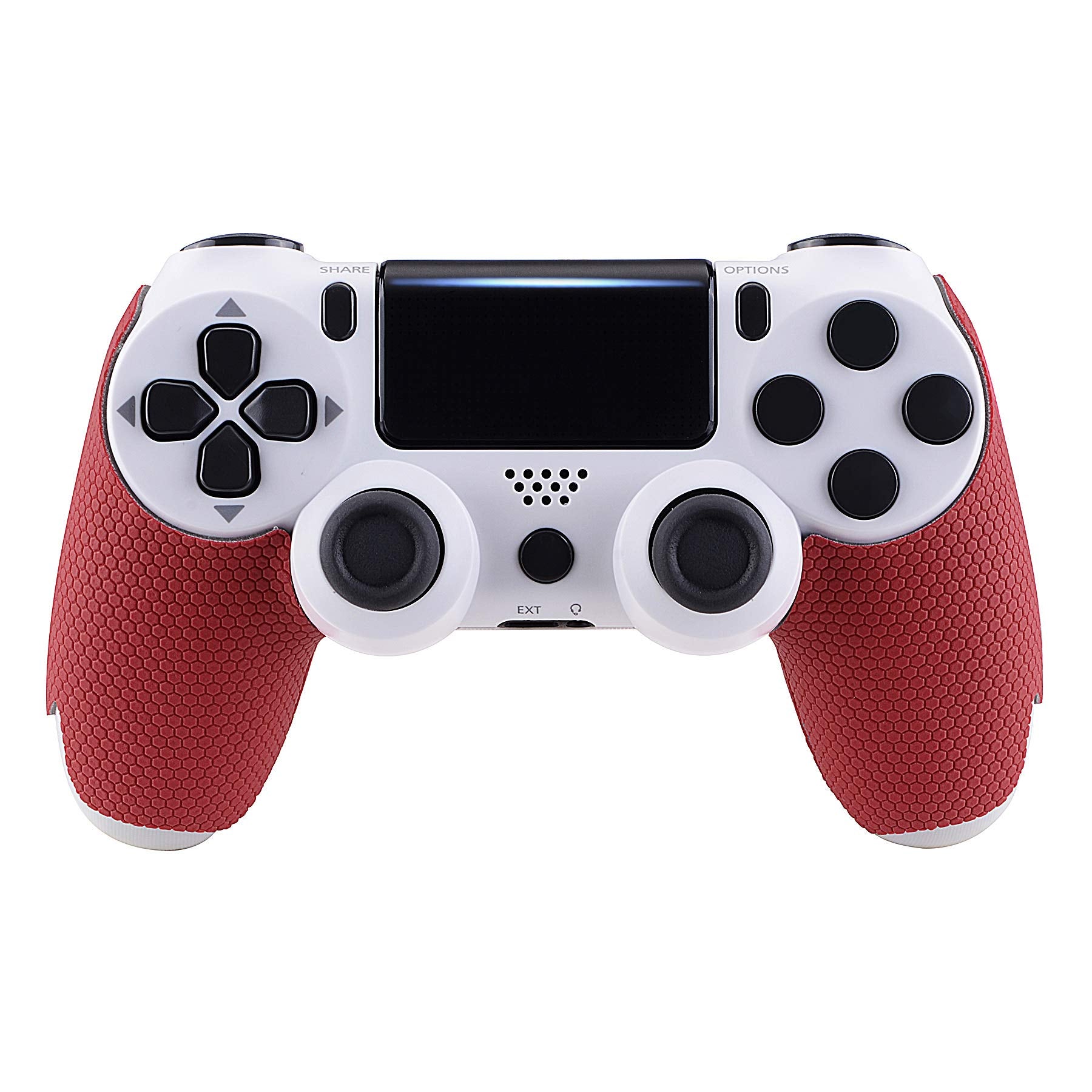 eXtremeRate Red Anti-Skid Sweat-Absorbent Controller Grips for PS4 - Improve Grip & Comfort