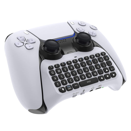 Klipdasse Wireless Keyboard for PS5 Controller  Bluetooth 3.0 Mini Chatpad Message Game Keyboard Keypad Built-in Speaker with 3.5mm Audio Jack for Messaging and Gaming Live Chat  for Playstation 5