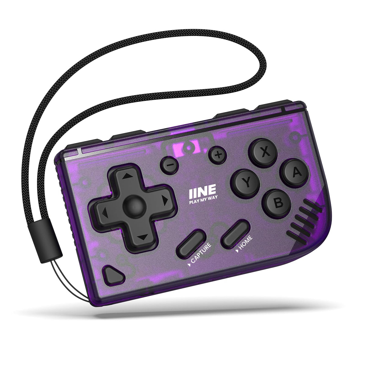 IINE Mini Retro Wireless Controller  Micro Remote Controller for Switch/OLED  PC  Android and IOS  Keychain Pocket-sized Controller with Turbo Function (Purple)