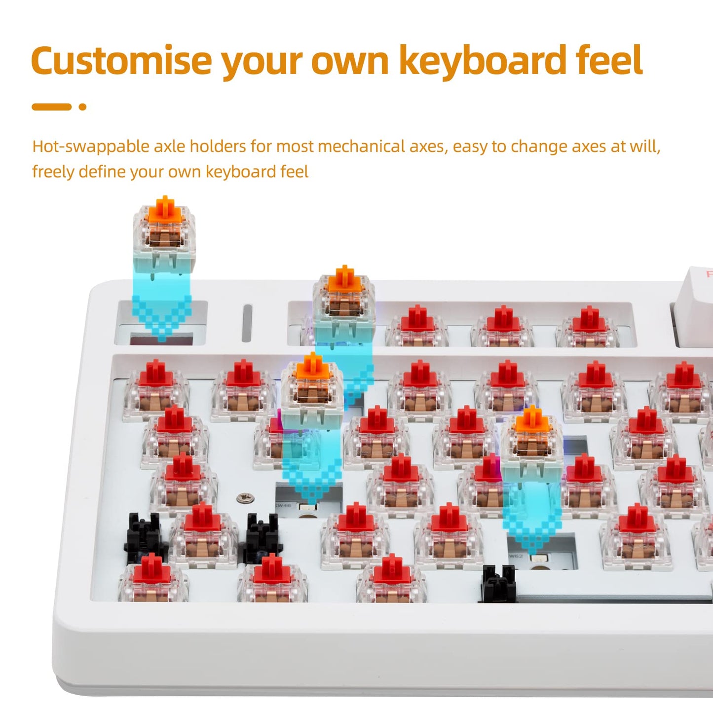 IROK FE75Pro Wireless RGB Mechanical Keyboard, 81 Keys, Hot Swappable, Customizable Backlit, USB-C/Bluetooth, White