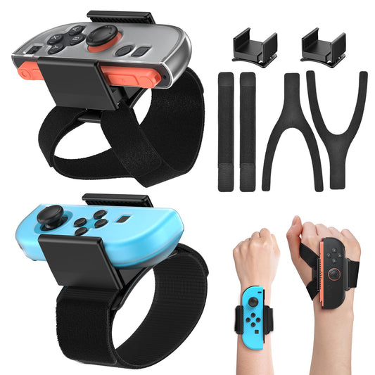 [6 in 1 - ???????????? ??/??] Wristband for Switch Just Dance 2026/2025 for Nintendo Switch 2/1/Switch OLED Joy-Con Controller Hand Strap for Just Dance 2024/ Zumba Burn It Up Case-Friendly Adjustable