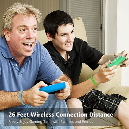 Arrocent Wireless Wii Controller & Nunchuck - Yellow & Green with Silicone Case & Wrist Strap