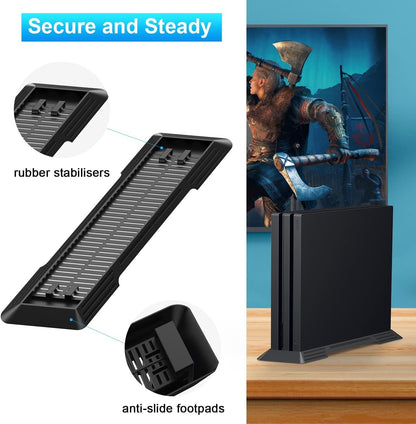 Younik Vertical Stand for P4 Pro - Built-in Cooling Vents, Non-Slip Base, Model YK-008, Black