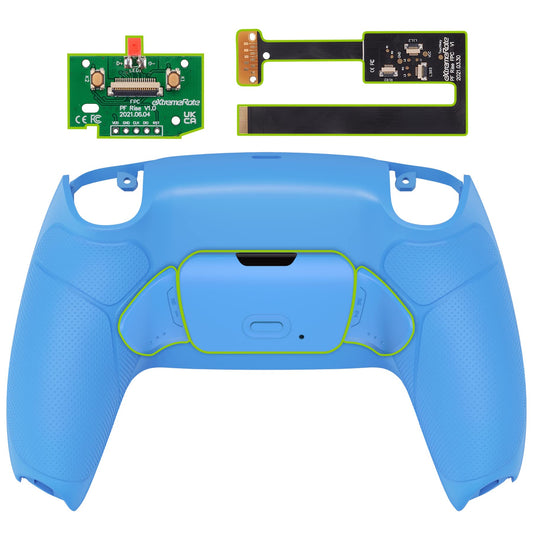 eXtremeRate Starlight Blue Rubberized Grip Programable Rise 2.0 Remap Kit for PS5 Controller BDM 010 & BDM 020  Upgrade Board & Redesigned Back Shell & Back Buttons for PS5 Controller