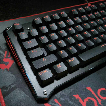 Bloody Light Strike LK Optical Gaming Keyboard - Orange LED, LK Blue Switch, Full Size, Black (Model B840)