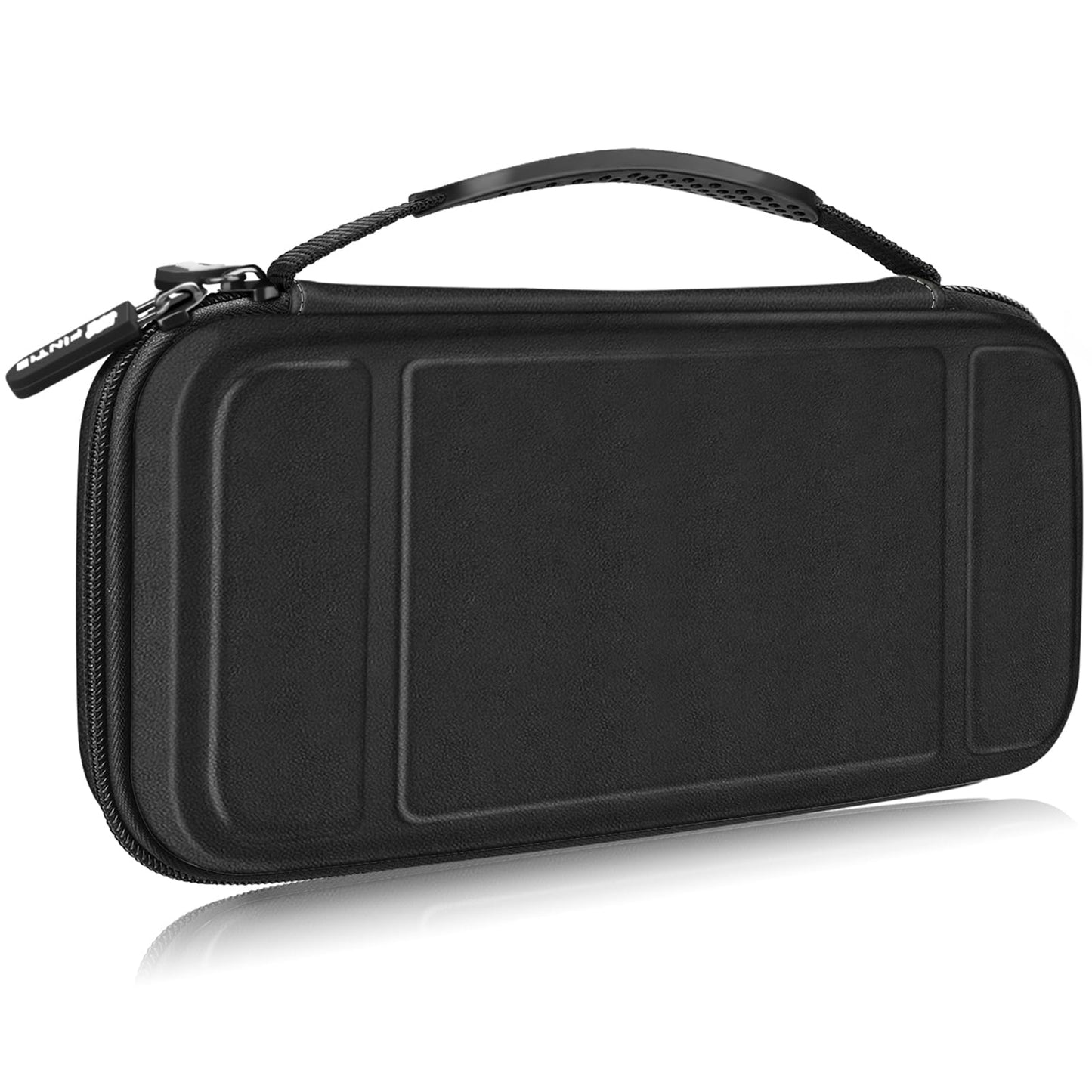 FINTIE Carrying Case for Nintendo Switch OLED Model 2021/Switch 2017  [Shockproof] Hard Shell Protective Cover Tpartyl Bag with 10 Game Card sections & Inner Pocket  Black