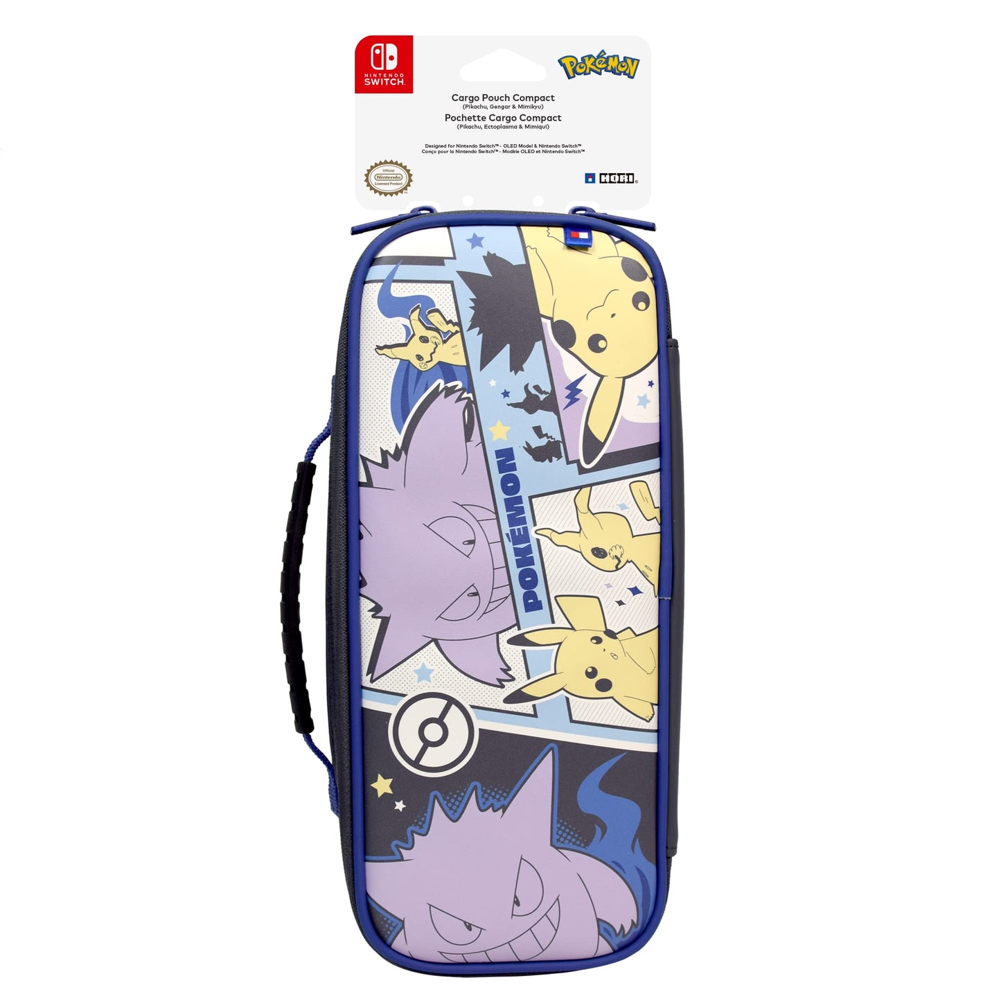 HORI Nintendo Switch Cargo Pouch - Compact Travel Case for Split Pad - Gengar Design, Officially Licensed by Nintendo & Pokémon