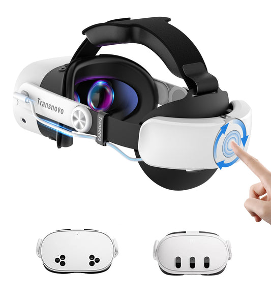 TRANSNOVO Battery Head Strap for Meta Quest 3/Quest 3S  10000mAh Battery Pack  20W Fast Charging fine design Strap with Tightening Dial  Adjustable Quest 3 Accessories for Extended VR Playtime  Black