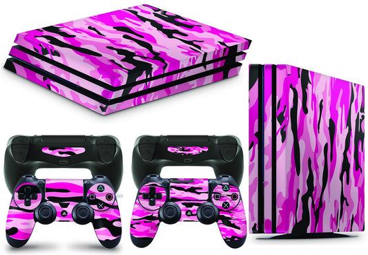 giZmoZ n gadgetZ PS4 PRO Console Pink CAMO Skin Decal Vinal Sticker + 2 Controller Skins Set