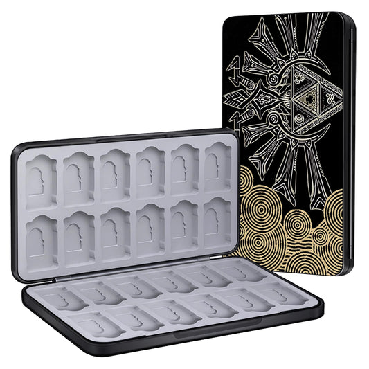 Game Card Case for Nintendo Switch/Switch 2/OLED/Lite  Portable Switch Game Case Magnetic Closure Switch Game Holder with 24 Slots for Games Cards & SD Cards Durable Cartridge Cases Hard Shell  Black