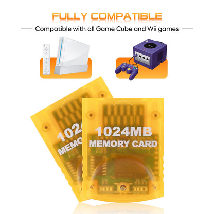 Suncala 1024MB Memory Card for Gamecube & Wii - Yellow Compatible Storage