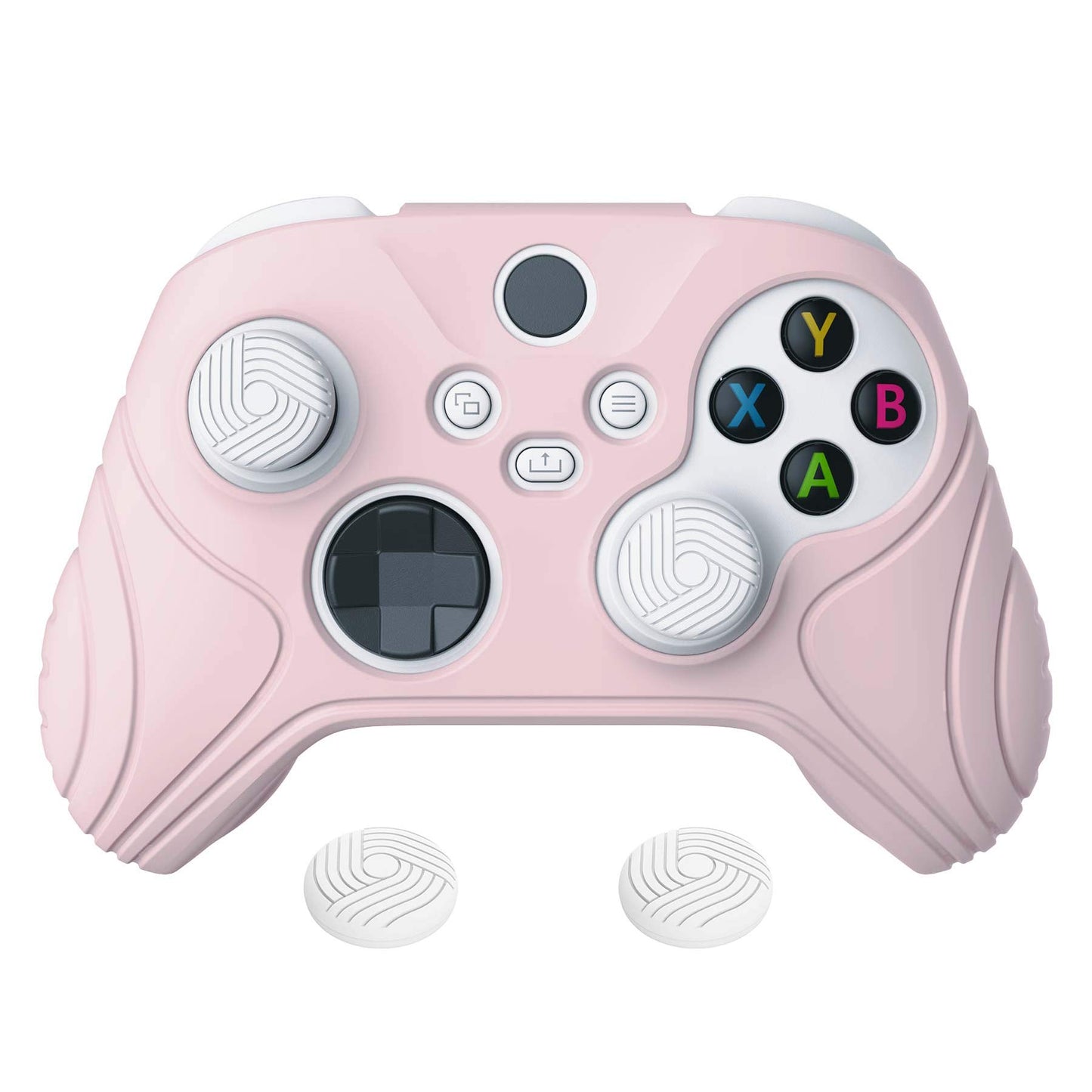 eXtremeRate PlayVital Samurai Edition Cherry Blossoms Pink Anti-slip Controller Grip Silicone Skin for Xbox Core Controller  Ergonomic Protective Case for Xbox Series S/X w/Thumb Grips