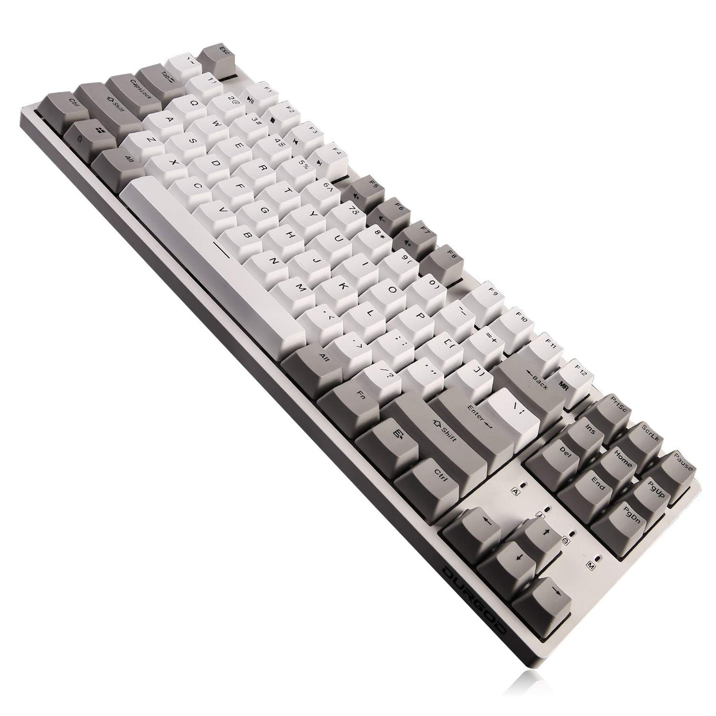 DURGOD Taurus K320 TKL Mechanical Gaming Keyboard - 87 Keys, Cherry Silent Red, White, NKRO, USB Type C