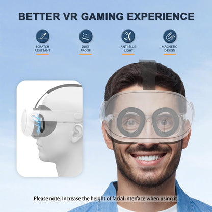 STARTRC GAMES Lens Protector Cover Kit for Meta Quest 3 - Blue Light Blocking Glasses with Spacer, Anti-Scratch Ring Accessories