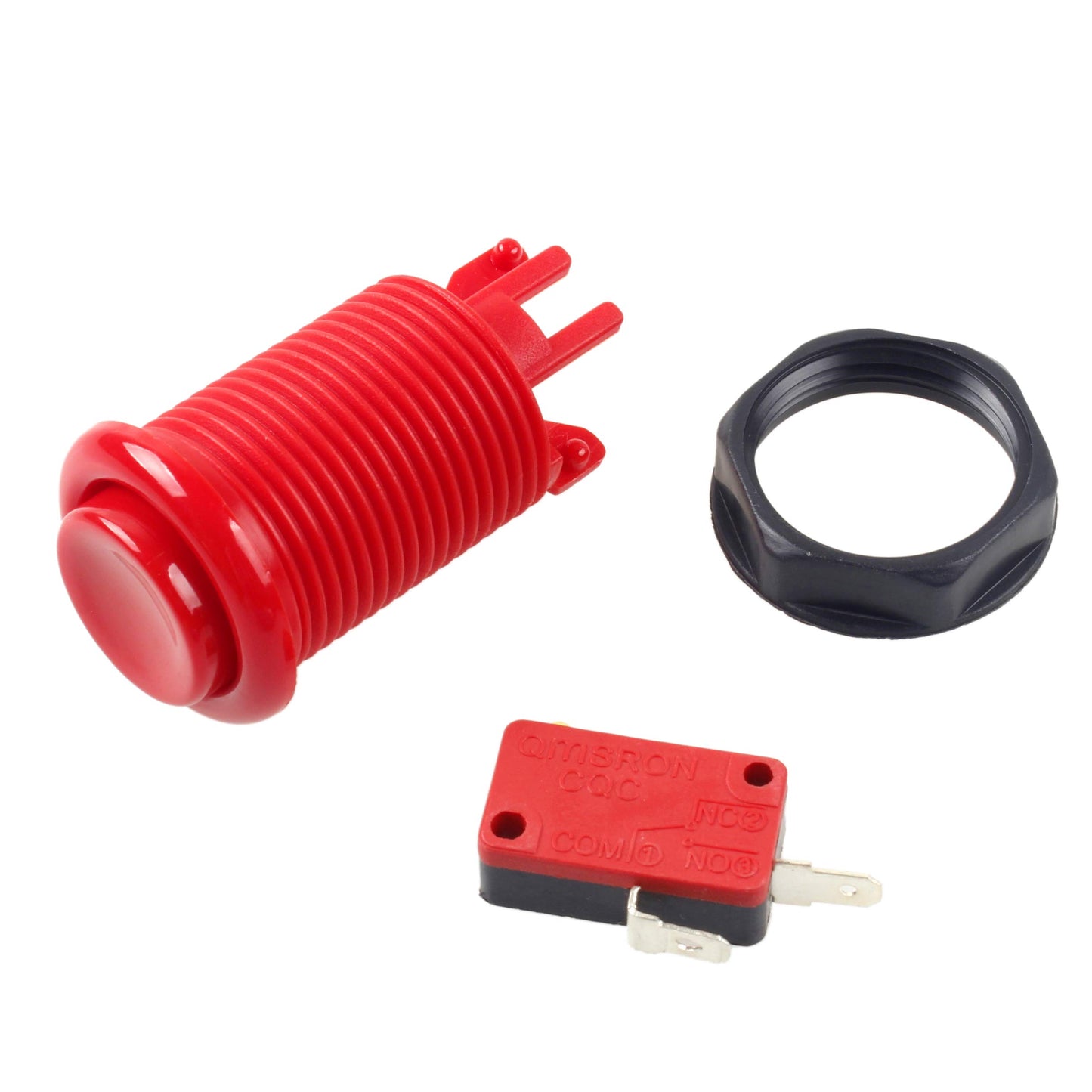 EG STARTS 30mm Arcade Push Button Switchable Happ Type - Red, Model MS-BUT for Jamma Mame Kits