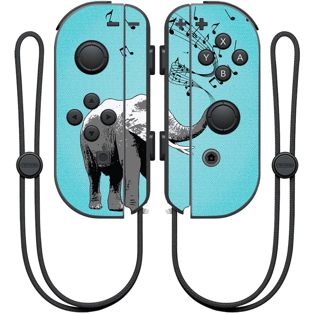 MightySkins Skin Compatible with Nintendo Joy-Con Controller wrap Cover Sticker Skins Musical Elephant