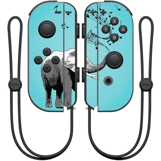 MightySkins Skin Compatible with Nintendo Joy-Con Controller wrap Cover Sticker Skins Musical Elephant