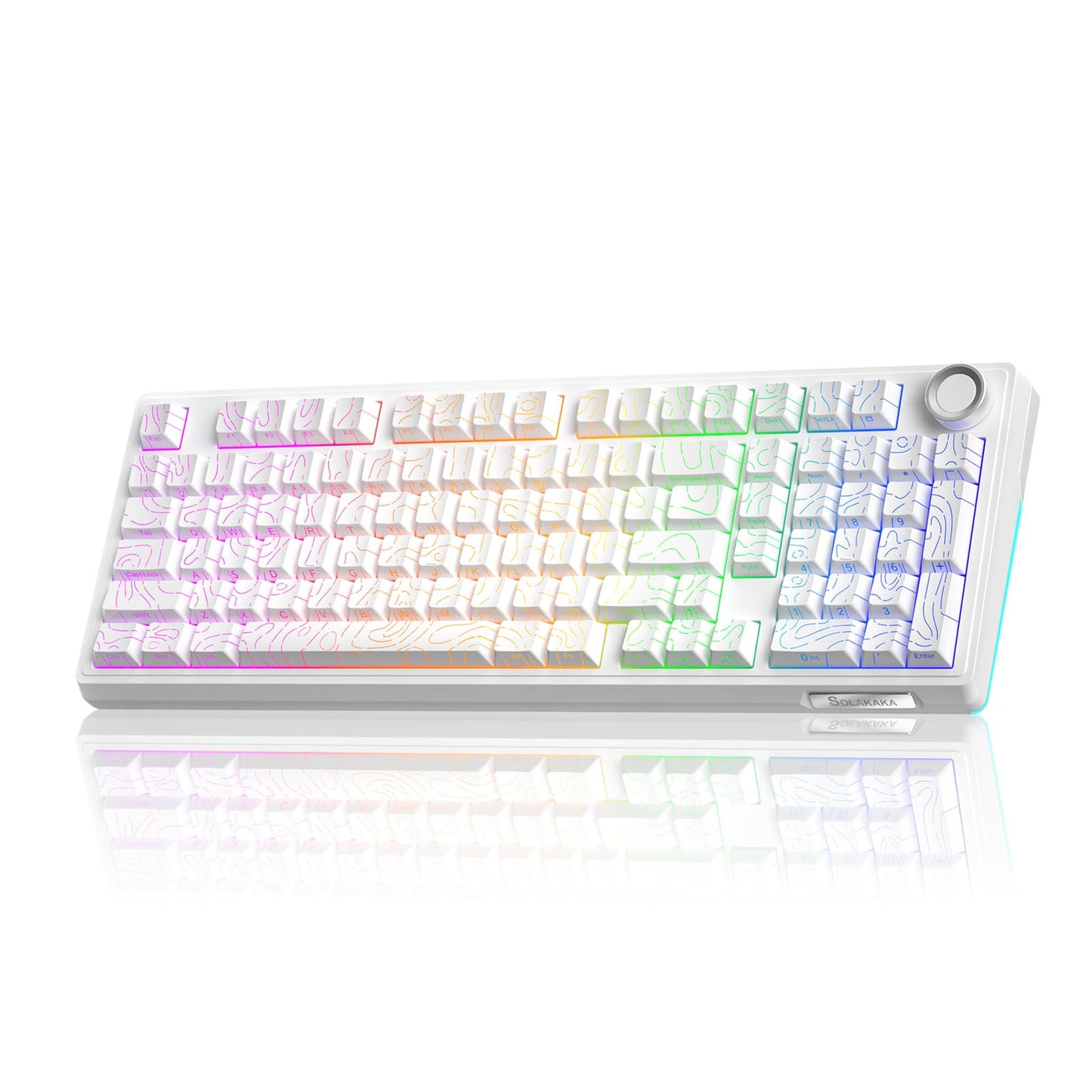SOLAKAKA KI99 Pro 96% Wireless Mechanical Keyboard  RGB Gaming Keyboard  Hot-Swappable Pre-Lubed Switches  Gasket Structure Creamy Keyboards for Gamer/PC/Laptop (White)