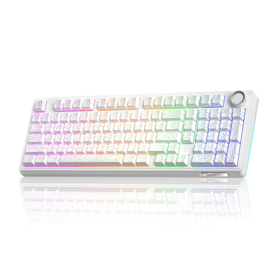 SOLAKAKA KI99 Pro 96% Wireless Mechanical Keyboard  RGB Gaming Keyboard  Hot-Swappable Pre-Lubed Switches  Gasket Structure Creamy Keyboards for Gamer/PC/Laptop (White)