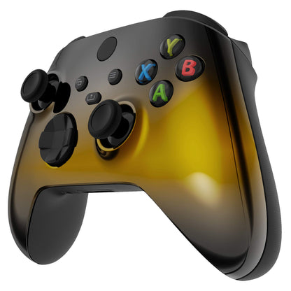 eXtremeRate Tri-Color Gradient Shell for Xbox Controller - Black Gold Silver - FX3D410 - Durable Plastic Accessory Cover for Series X & S