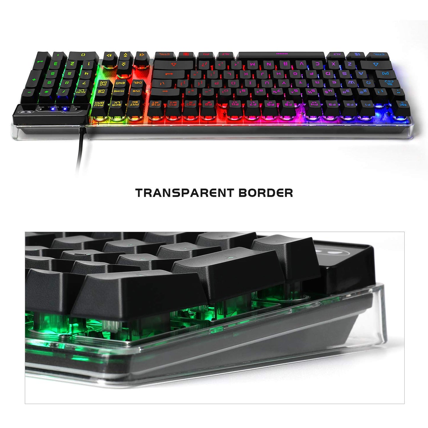 MageGee K1 Gaming Keyboard and Mouse Combo, LED Rainbow Backlit, 104 Keys, Black for PC/Laptop