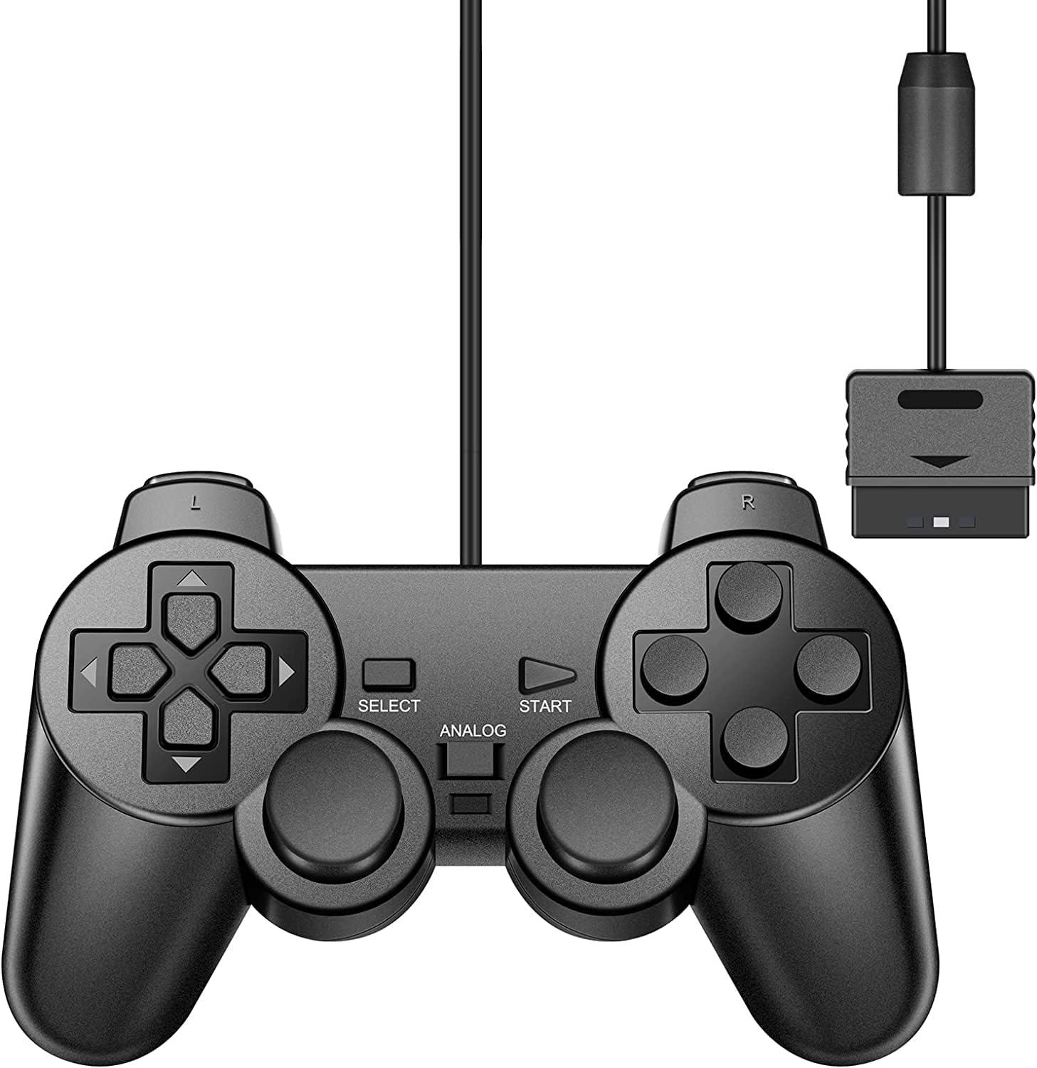 Suncala Wired Game Controller for PS2 - 7.2FT Cable, Black
