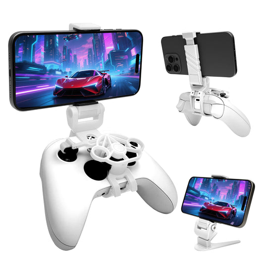 TXW Mini Steering Wheel with Phone Holder for Xbox Controller Racing Games Controller Steering Wheel Attachment Accessory for Xbox Series X|S  Xbox One (White)