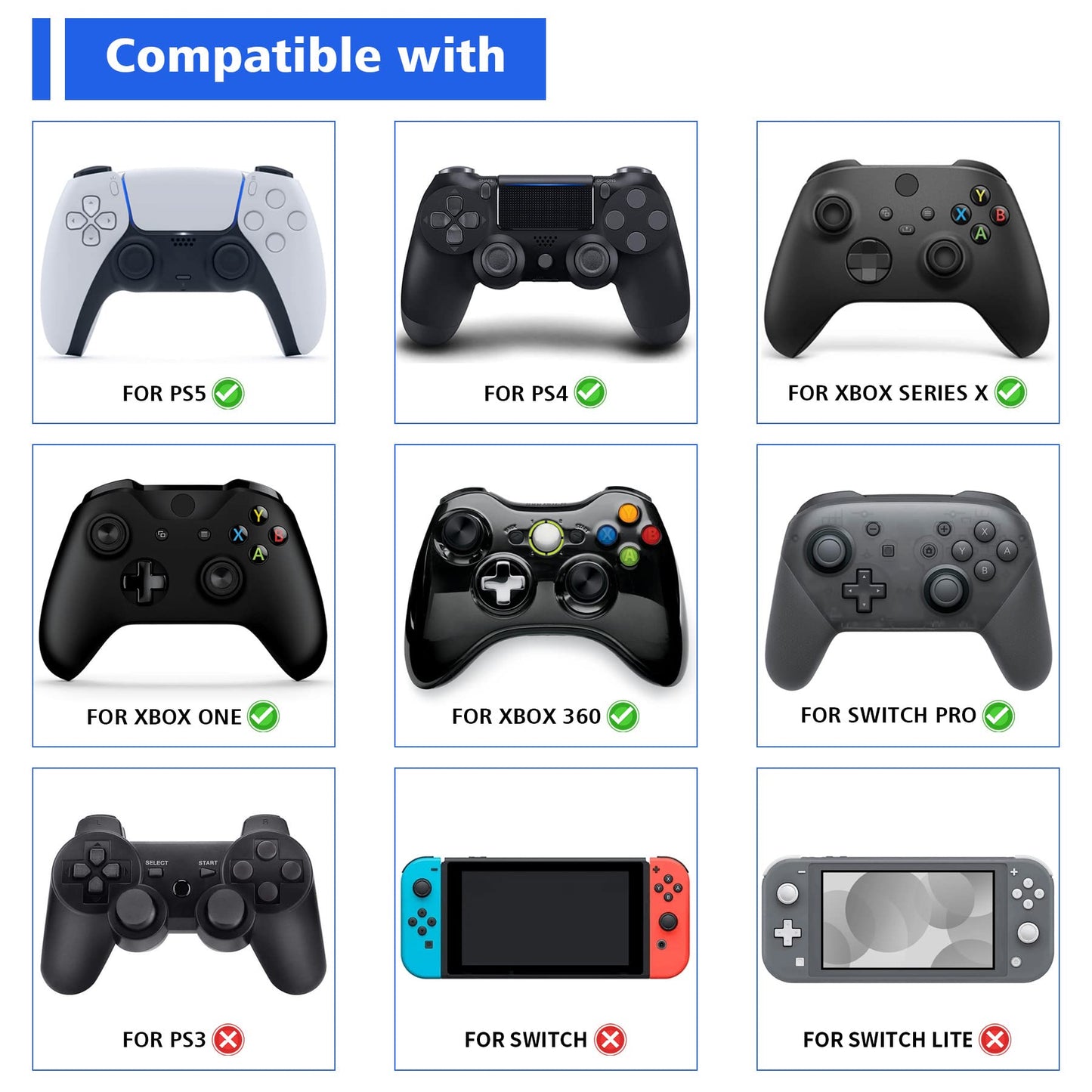 PlayVital Thumb Grip Caps for PS5, PS4, Xbox Series X/S, Switch 2 Pro - Chubby Panda, Model PJM3012
