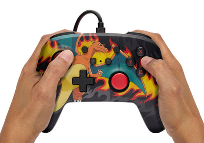 PowerA Enhanced Wired Controller for Nintendo Switch - Charizard Firestorm, NSGP0283-01, Officially Licensed Gamepad