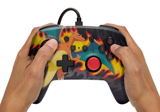 PowerA Enhanced Wired Controller for Nintendo Switch - Charizard Firestorm, NSGP0283-01, Officially Licensed Gamepad