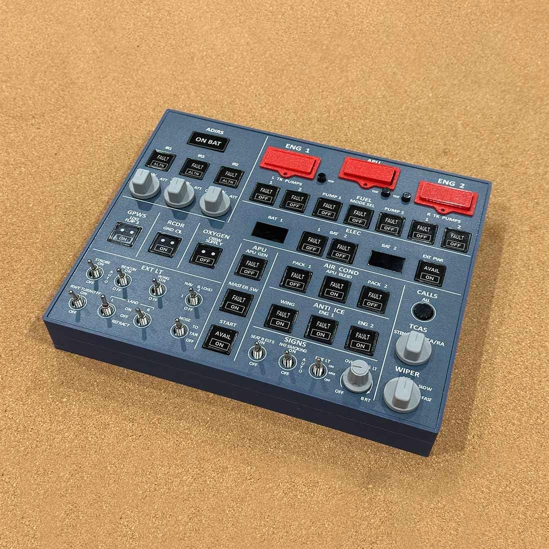 EnuoChbuild Flight Simulator 4-in-1 OVH Overhead Panel for MSFS 2020/2024 - Backlit Edition, Compatible with FENIX, FBW & ini