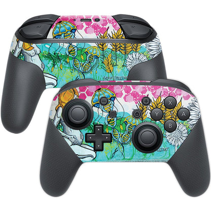 MIGHTY SKINS Nintendo Switch Pro Controller Skin - Durable Vinyl Decal Wrap, Easy Apply/Remove, Mother Garden Design, Model: NISWPCOI
