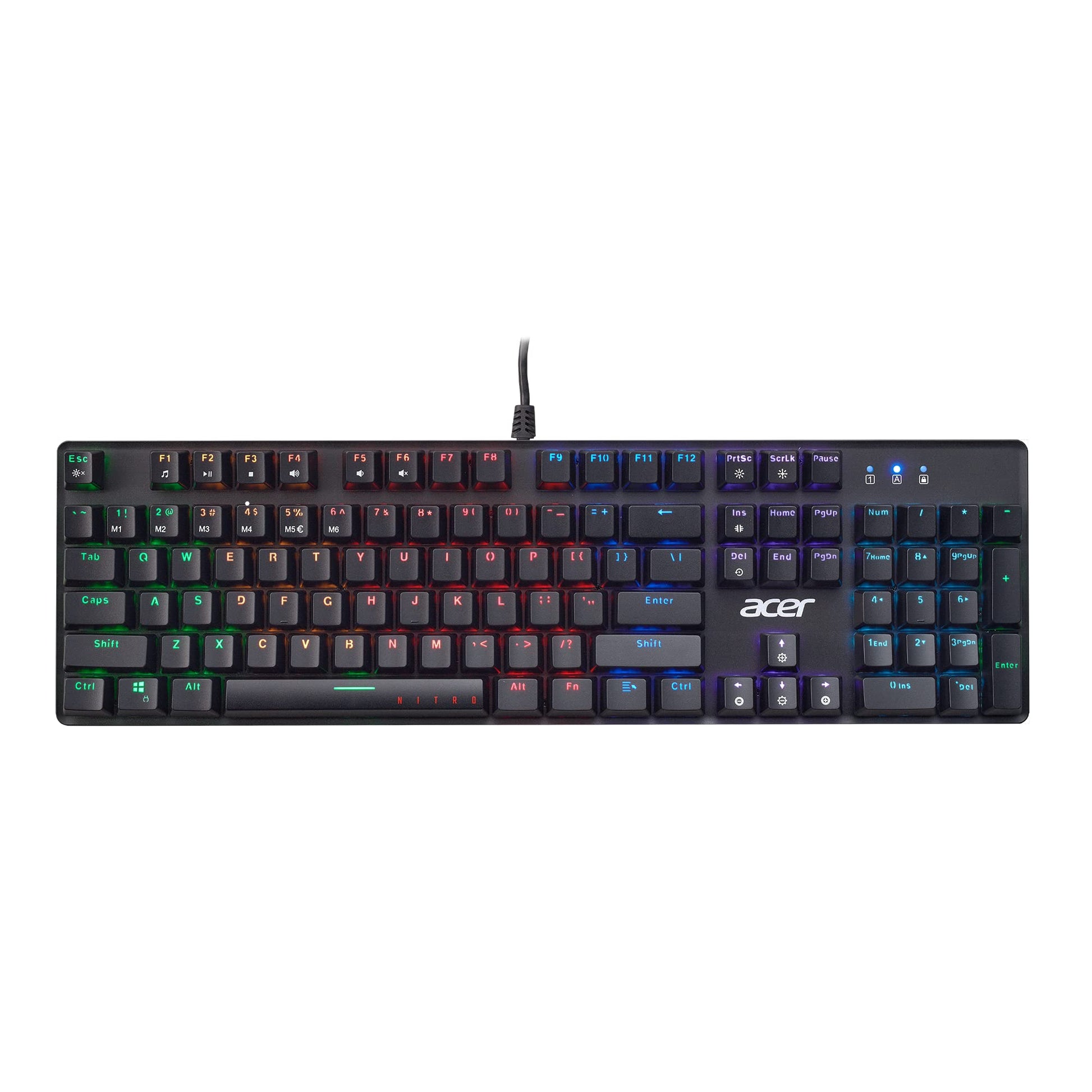 Acer Nitro Gen 2 Wired Gaming Keyboard - RGB Illuminated Keyboard | 100% Anti-Ghosting (N-Key Rollover) | Mechanical Axis | Ergo