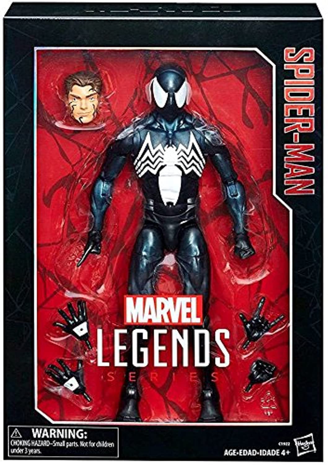 Marvel Legends Spider-Man Symbiote Action Figure - 12 Red and Blue, Model 43219-23421, Rubber Material