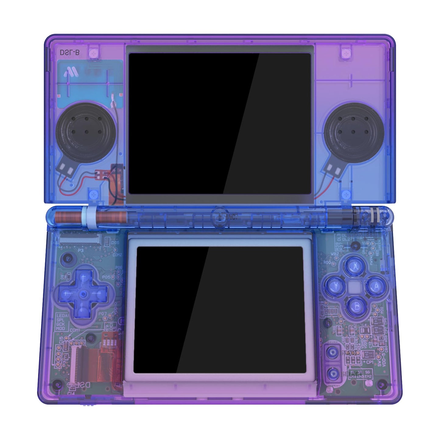 eXtremeRate DS Lite Gradient Translucent Bluebell Full Housing Shell Case, Custom Console Cover with Buttons & Screen Lens - Model DSLM5008-JY