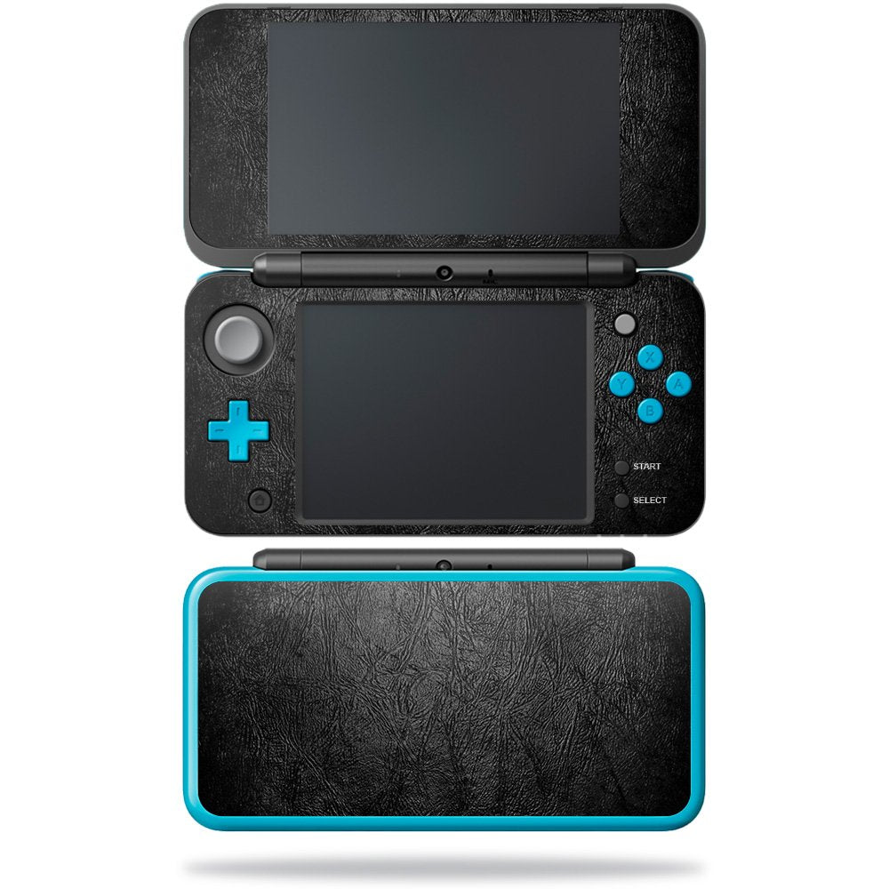 MIGHTY SKINS Skin for Nintendo New 2DS XL - Black Leather, Durable Vinyl Decal, 6.0 x 3.4 inches, Easy to Apply, Made in the USA