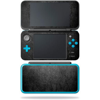 MIGHTY SKINS Skin for Nintendo New 2DS XL - Black Leather, Durable Vinyl Decal, 6.0 x 3.4 inches, Easy to Apply, Made in the USA