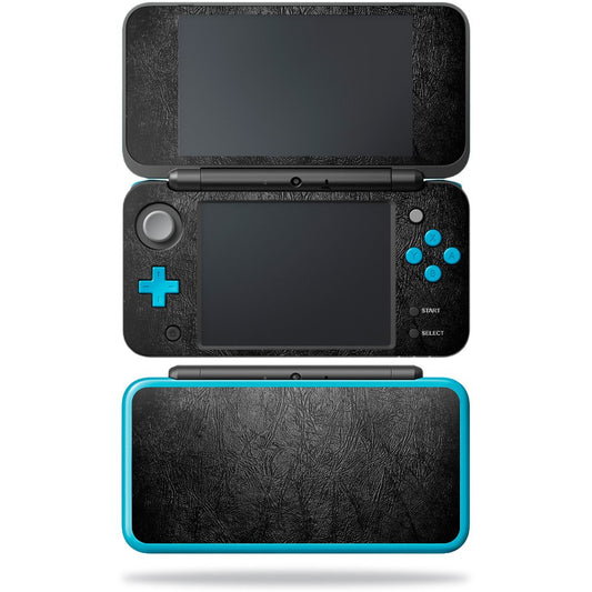 MIGHTY SKINS Skin for Nintendo New 2DS XL - Black Leather, Durable Vinyl Decal, 6.0 x 3.4 inches, Easy to Apply, Made in the USA