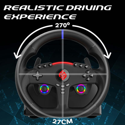 SUBSONIC Superdrive 270 GT-5 Steering Wheel for PS5 & PC - Black, 270° Rotation, Dual Sticks, Pedals, Paddle Shifters