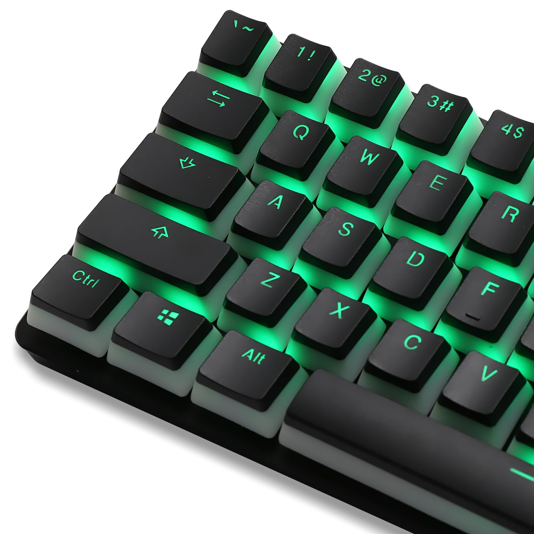 Happy Balls PBT Keycaps Backlit Pudding Keycap Set Doubleshot Translucent OEM Profile for 61/87 TKL/104/108 MX Switches Mechanical Keyboard (Black Pudding Keycaps)