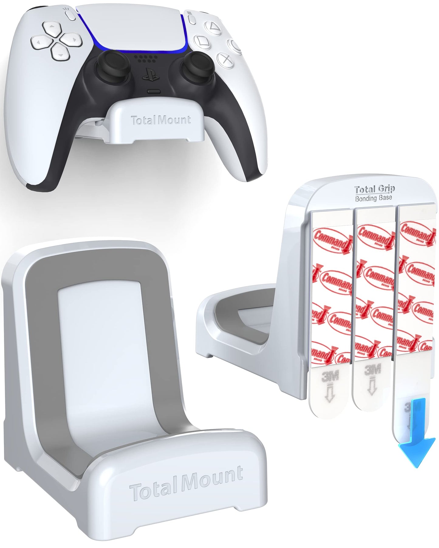 TotalMount Holders for PS5 Controllers - Premium Mounts Will Not Damage Your Wall with Screws or Permanent Adhesive (Wall Stands for PlayStation Controllers - Two Pack)